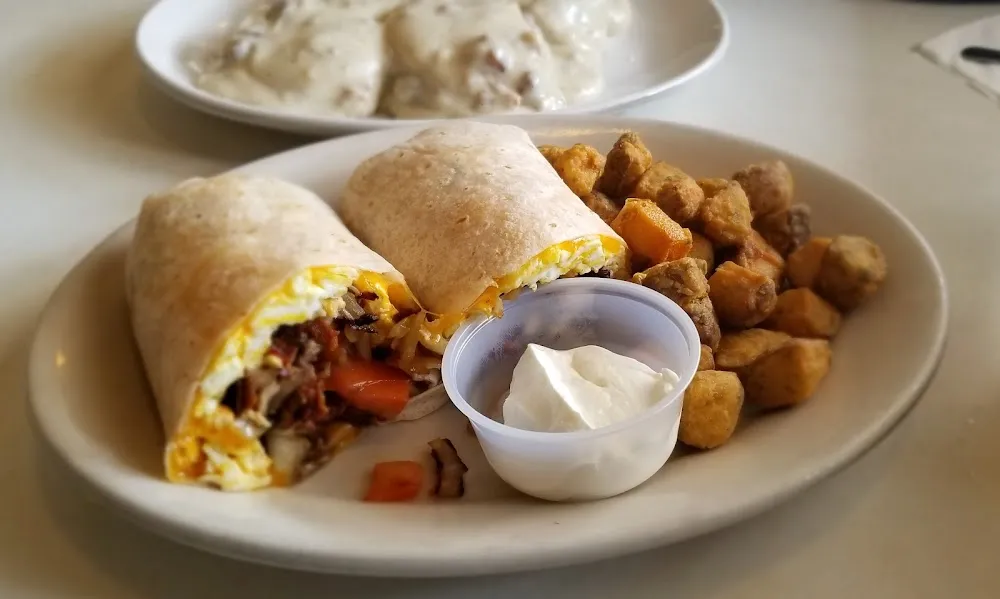 Breakfast Burrito with Side of Ott's Tots