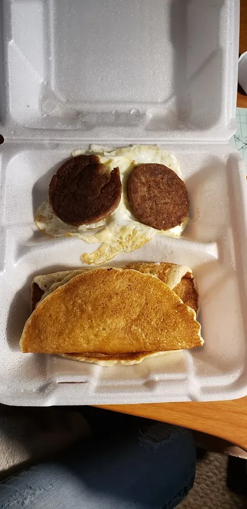 Pancakes Eggs and Sausage